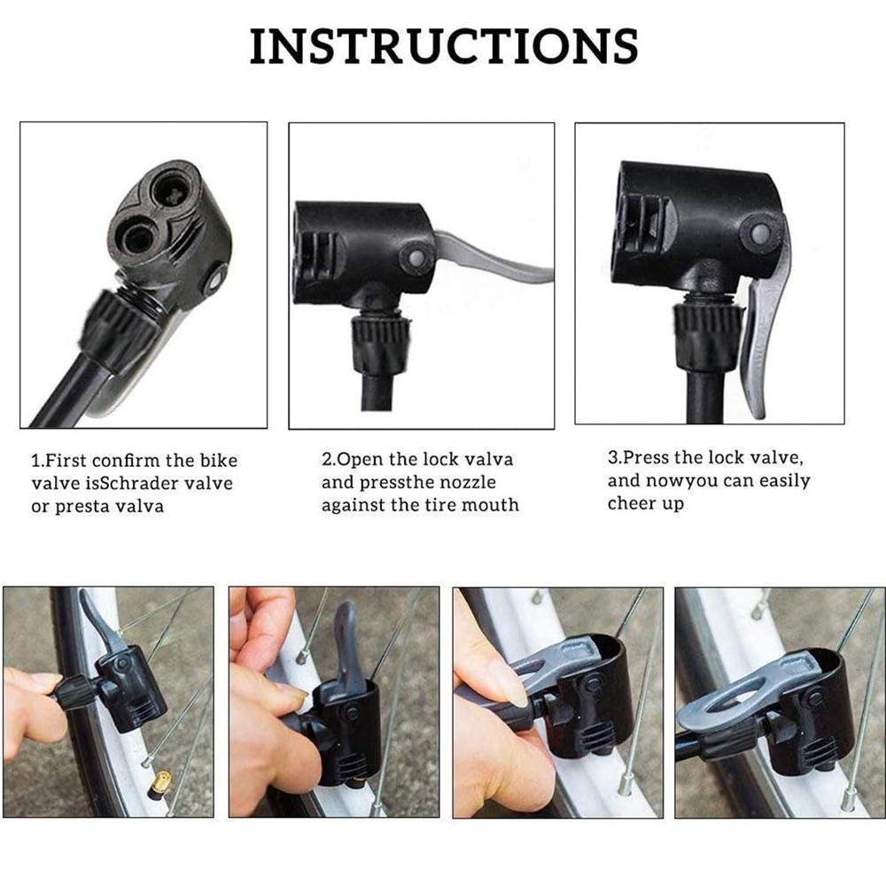 Bike Pump, Air Bicycle Pump Inflator for Presta and Schrader Valve Tire Ball Bike Portable Pumps 160PSI & 11BAR