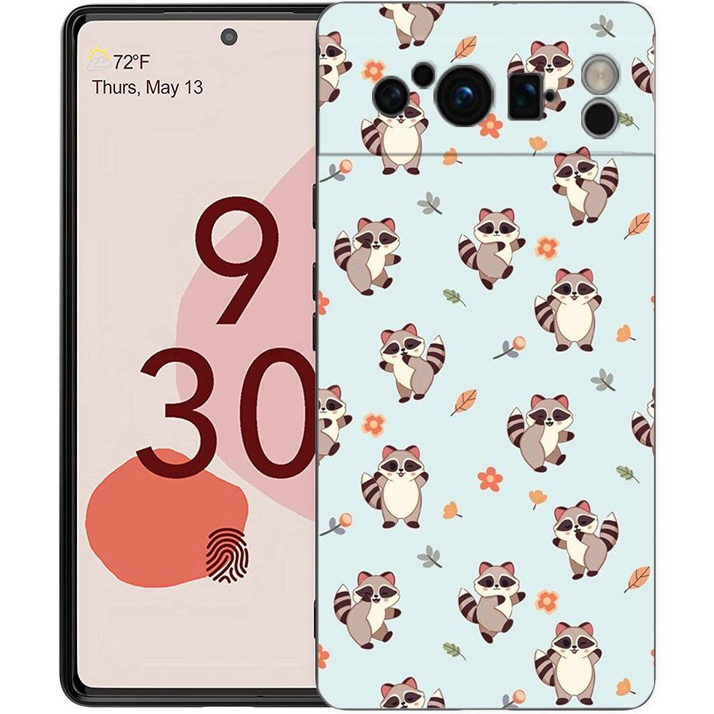 

Luxury Phone Case For Google Pixel 10 9 8 9A 8A 7 7A 6 Pro XL 6A 5G Black Soft Back TPU Cover Raccoon Pixel 9 Pro XL