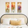 Artificial Flower Potted Plant Triptyl Stickers for Beautifying The Living Room and Dining Room Walls
