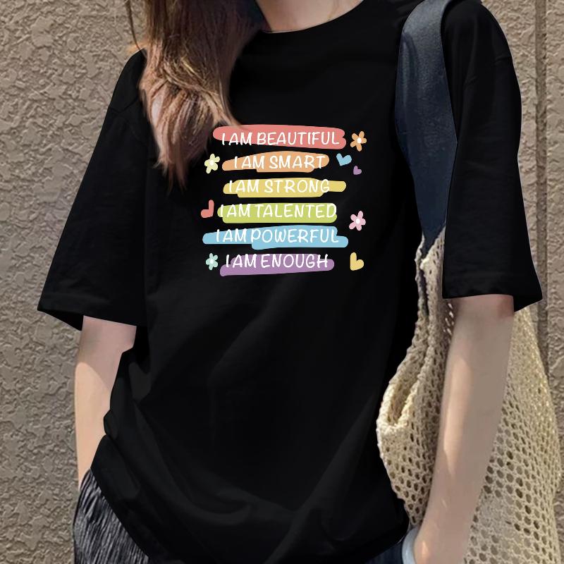 Отлично для весеннего многослойного образа и повседневных прогулок: Женская футболка с коротким рукавом, легкая и универсальная S