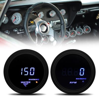 2" 52MM 0-9000RPM Tachometer Blue Backlights Tacho Meter Electrical Tachometer Gauge/Water Temperature Meter