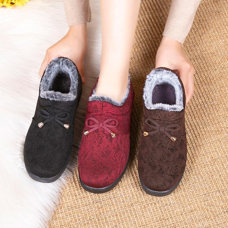 Fleece and Thickened Cloth Shoes, Women's Shoes, Soft-soled Anti-slip Shoes, Cotton Shoes