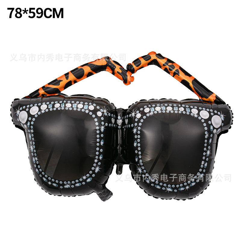 Radio Balloon Decoration Aluminum Foil Skates Microphone Recorder Roller Skates Sunglasses Balloon Aluminum Film Modeling