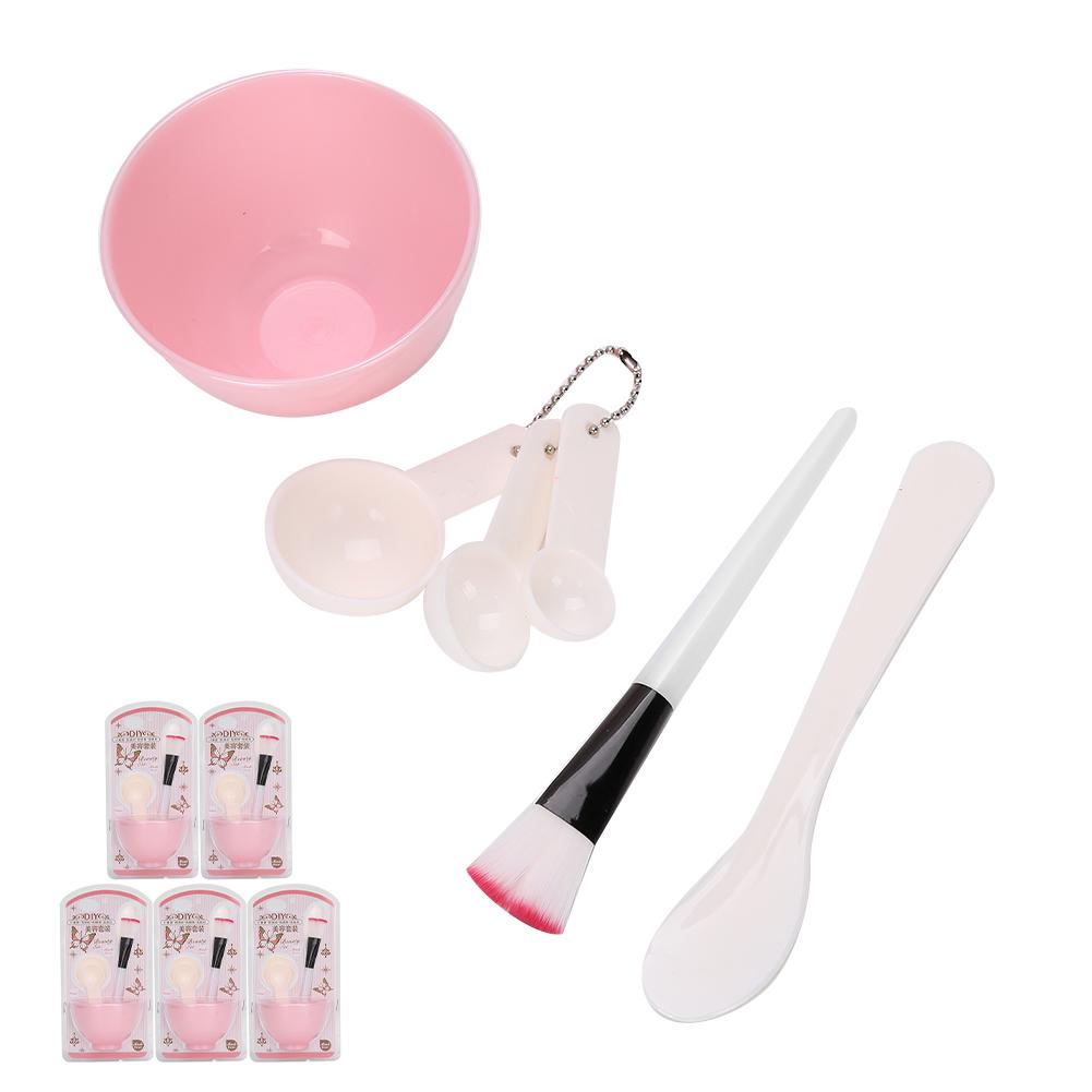 

5 комплектов бытовой маски для лица, набор инструментов «сделай сам», чаша для маски, кисть, мерная ложка (розовый)