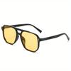 1/2 pezzi - Occhiali da sole quadrati vintage per donna uomo montatura spessa doppio ponte occhiali da vista femminile chic occhiali da sole poligonali tonalità