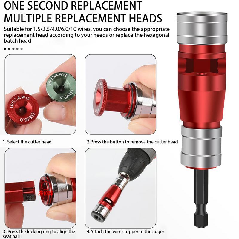 Bohrer Abisolierzange Elektriker Drahtmutter Dreh-, Abisolier- und Verdrillwerkzeug 8X Elektrischer Abisolierer für Bohrmaschine Kabel