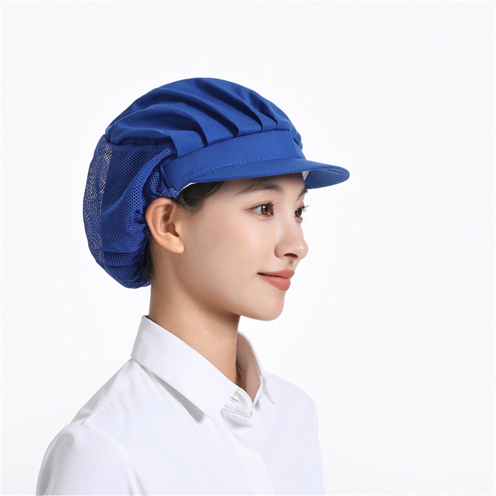 

Chef Cap With Breathable Mesh Design for Worker Hair Net For Restaurants Catering Service Adjustable Hat for Kitchen Use A темно-синий