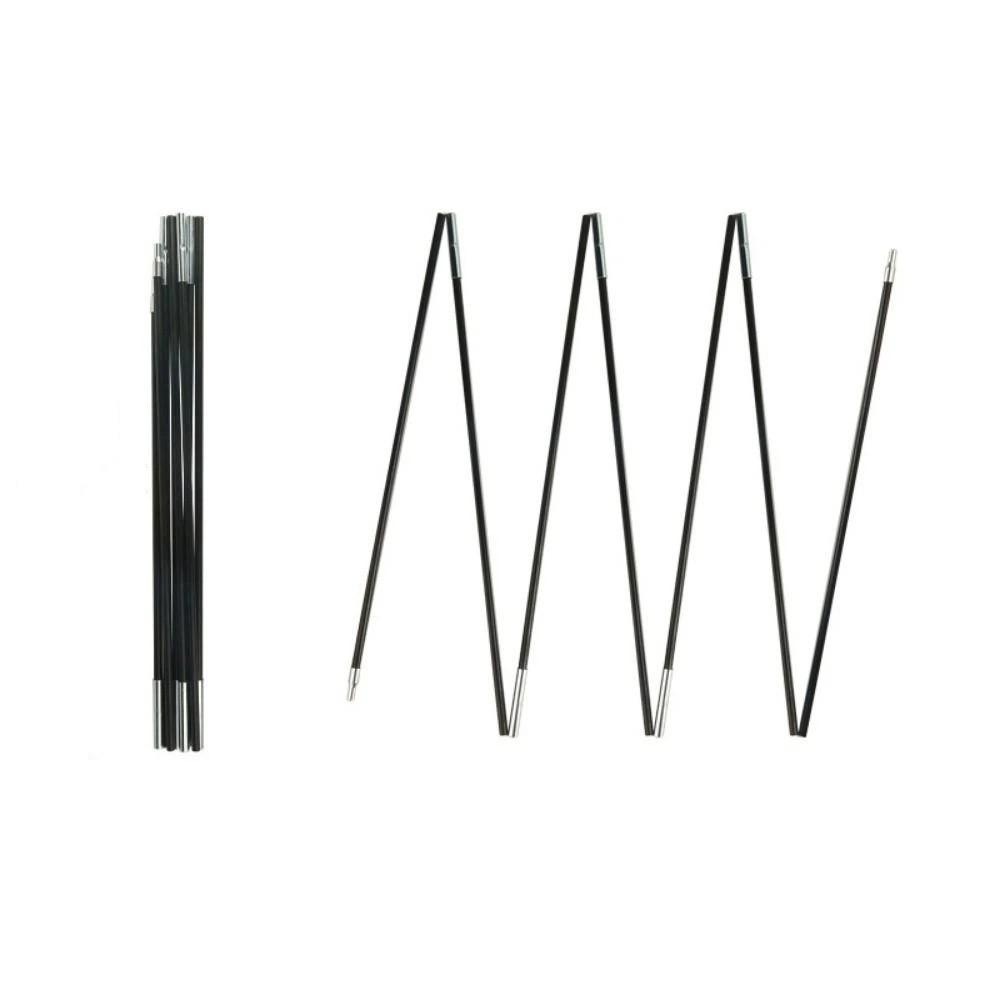 2Pcs Black Camping Tent Poles Fiberglass Tent Pole Replacement Kit Awning Setup