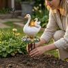 Metal Ground Stake Decorative Acrylic Duck for Outdoor Garden Decor, Weather Resistant 2D Flat Parent Cute Goose Family Figure And Child Yard