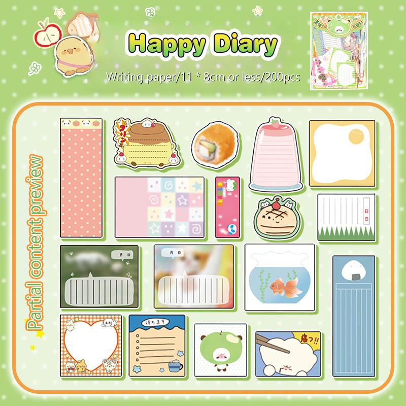 

200 листов Настроение Граффити Липкие заметки Набор материалов Сделай сам Материал для блокнота Каваи Винтаж Заметки для сообщений Студенческие канцелярские подарки