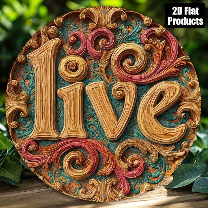 Retro Metal Tin Sign Art Circle 20x20cm Wall Decor for Living Room Bedroom