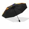 1pc Sunflowers, Moon, Stained Glass Umbrella with Plastic Handle,Compact & Stylish,Suitable for All Seasons YS331093