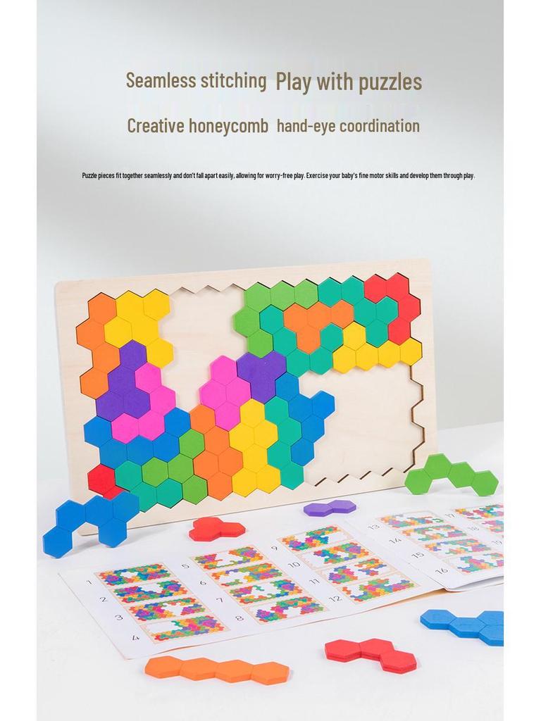 Children's Wooden Tetris Puzzle - Educational Toy for Early Learning and Logical Thinking