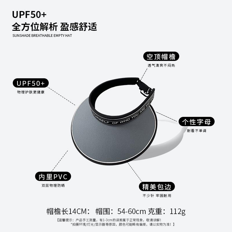 Vinyl UV empty top sun hat women's summer outdoor versatile foldable anti-ultraviolet eaves face cover basin hat