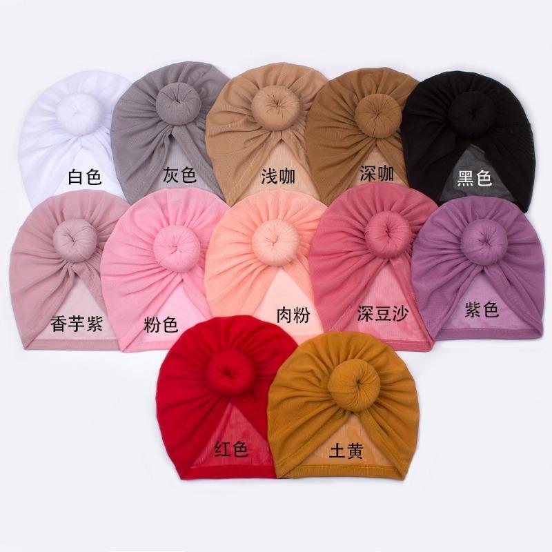 

New baby donut mesh headscarf hat cute donut pullover hat soft and comfortable baby hat