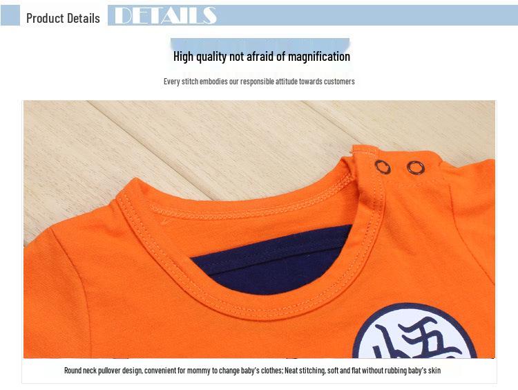 Infant Cotton Summer Cartoon Goku Romper - Cute & Lightweight Newborn Outfit