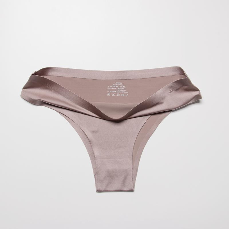 Ledové hedvábné bezešvé kalhotky dámské sportovní kalhotky Sexy pevná tanga