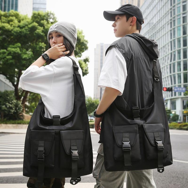 ins niche couple tooling style casual backpack men and women commuting shoulder bag trendy cool large capacity boys messenger bag