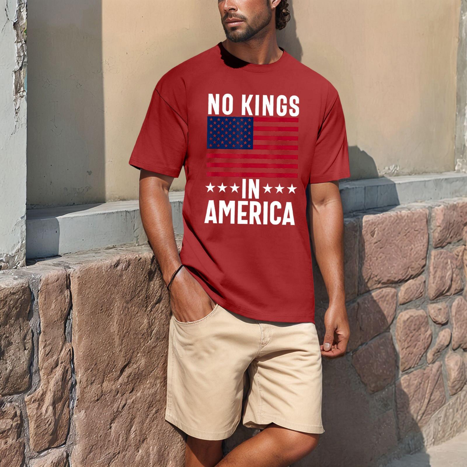 

Летняя мужская популярная футболка с круглым вырезом и коротким рукавом с принтом L красный