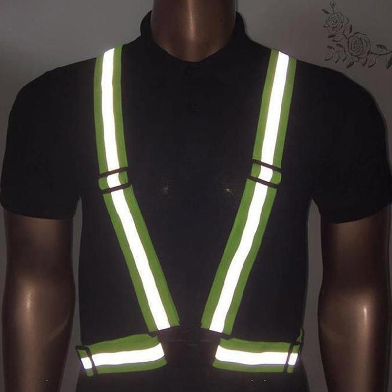 Highlight Reflective Straps Night Running Riding Clothing Vest Adjustable Safety Vest Elastic Band For Adults And Children