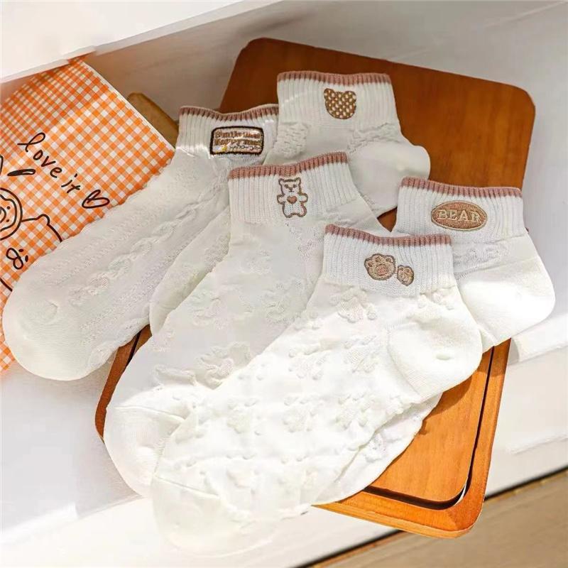 5 Pairs/set Cartoon Casual Breathable Spring Summer Autumn Women Girl Invisible Ankle Low Tube Boat Socks Boat Socks