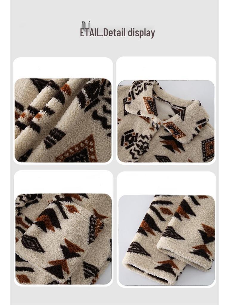 2023 Velvet Ethnic-Style Single-Breasted Long Plush Coat for Women - Autumn/Winter European & American Fashion