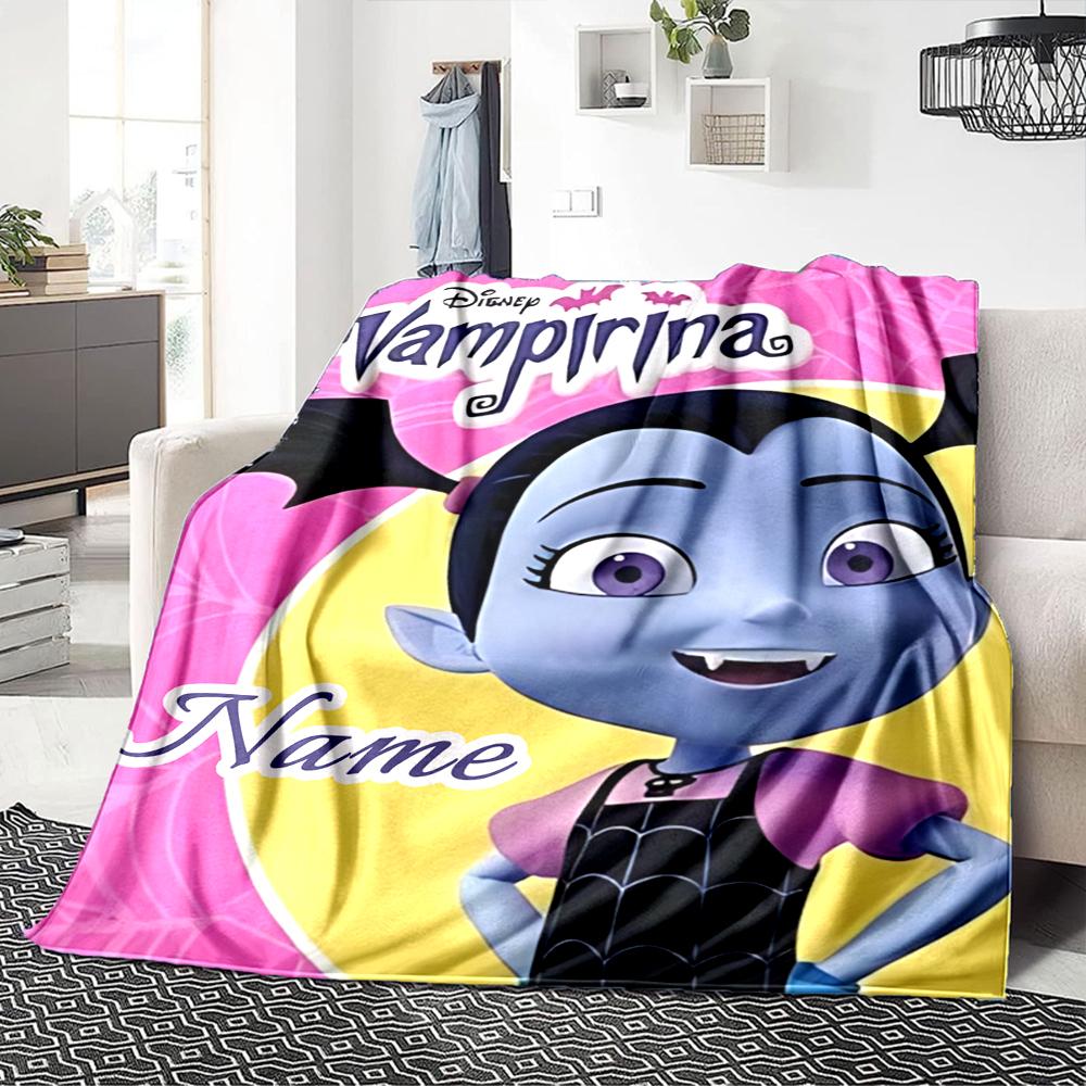 Custom Name Vampirina's Halloween Adventure Blanket for Couch & Bed, Plush Cozy Fuzzy Blanket Super Soft & Warm Blankets for Fall and Winter. 0908124