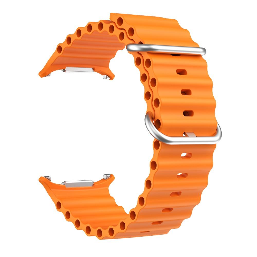 

Дышащий ремешок для часов Силиконовый океанический браслет Спортивный ремешок для Samsung Galaxy Watch Ultra 47 мм оранжевый