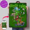 Alligator Rules Personalized D Textured Metal Poster Wall Art Tinplate Sign for Gaming Room Decoration Items Bathroom Decor