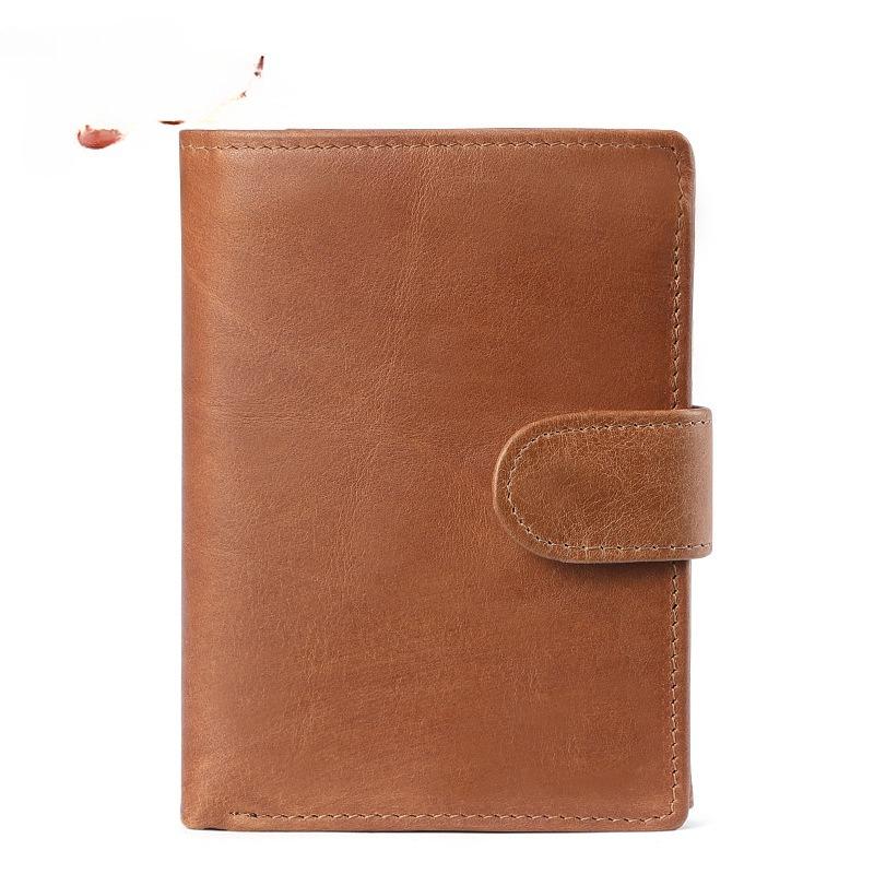 Portafoglio da Uomo Premium Borsa a Mano in Pelle Retro Portamonete da Uomo Portafoglio in Pelle di Vacchetta Grande Capacità Porta Carte