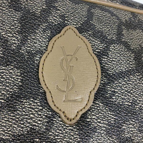 YVES SAINT LAURENT Clutch Second Bag Brown Monogram Logo Pattern(USED)