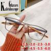 Vierkante Siliconen Afgewerkte Myopie Bril Dames Heren Sport Stijl Vintage Bijziendheid Bril Op Sterkte Dioptrie -1.0 1.5 tot -6.0
