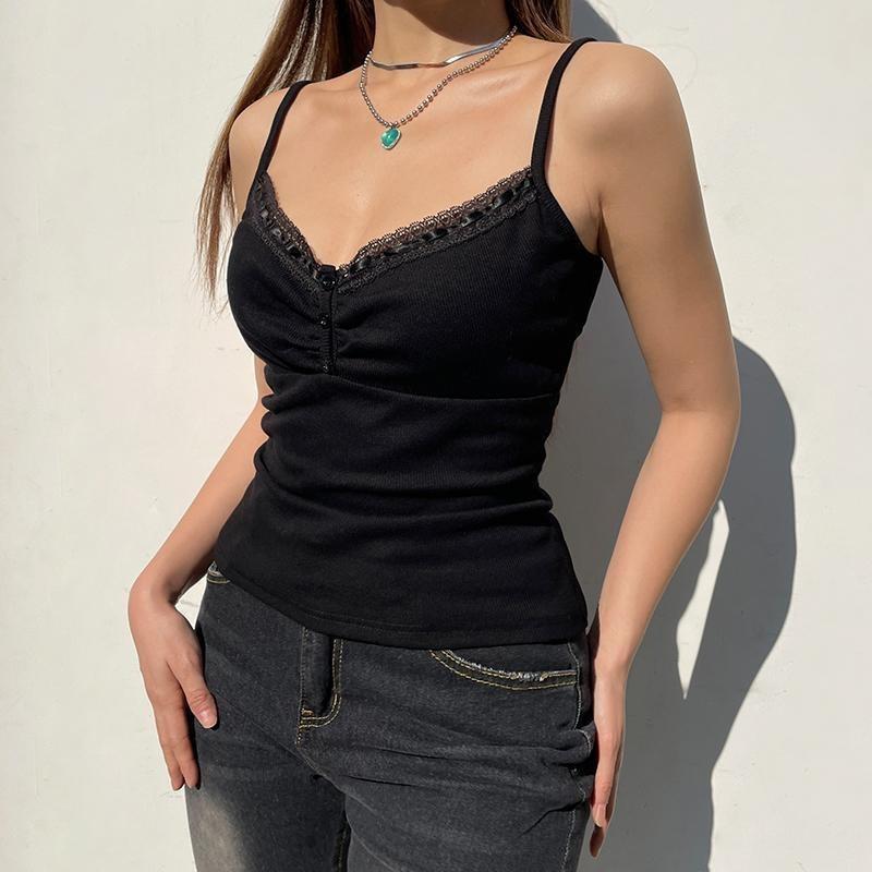 

2KWEIRD Сексуальные складки Пуговицы Без рукавов Кроп-топ Черный Винтажный Y2K Топы-корсеты Повседневная Базовая футболка S