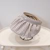 New Plaid Big Brim Sweet Sunscreen Empty Top Hat Women's Summer Outdoor Cycling Breathable Anti-ultraviolet Sun Hat Tide