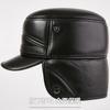 Winter Men's Leather Hat Thicken Leather Sheepskin Baseball Caps With Ears Warm Snapback Dad's Hats Sombrero De Cuero Del Hombre