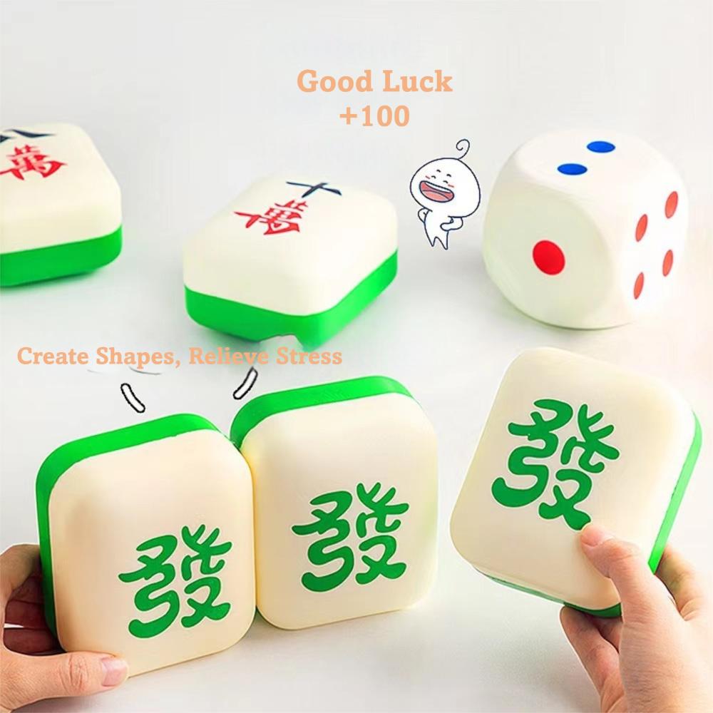 PU Stress Relief Toy 6-Sided Dice Sensory Fidget Toy Kawaii Novelty Squeeze Toy  for Collection