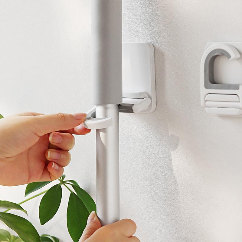 2Pcs Wall Mount Umbrella Organizer Holder Mop Broom Hook Waterproof Broom Hanger Storage Hook Bathroom Organization Accessories