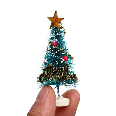 Árbol de Navidad para casa de muñecas de 6,5 cm de alto, adorno de jardín en miniatura para hacer tú mismo, accesorios de fotografía, regalo para casa de muñecas