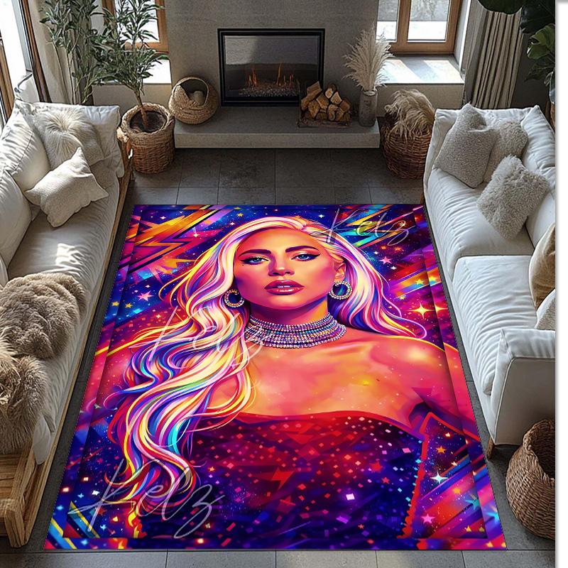 Soft Crystal Velvet Floor Rug,Lady Gaga Anti Slip Decorative Carpet, Plush Area Mat For Indoor Home Decoration