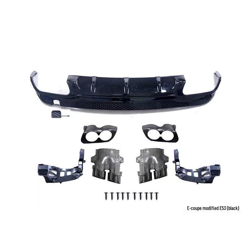 Rear Lip Diffuser with Quad Tailpipes for 14-15 Mercedes-Benz E-Class Coupe AMG E53/E63