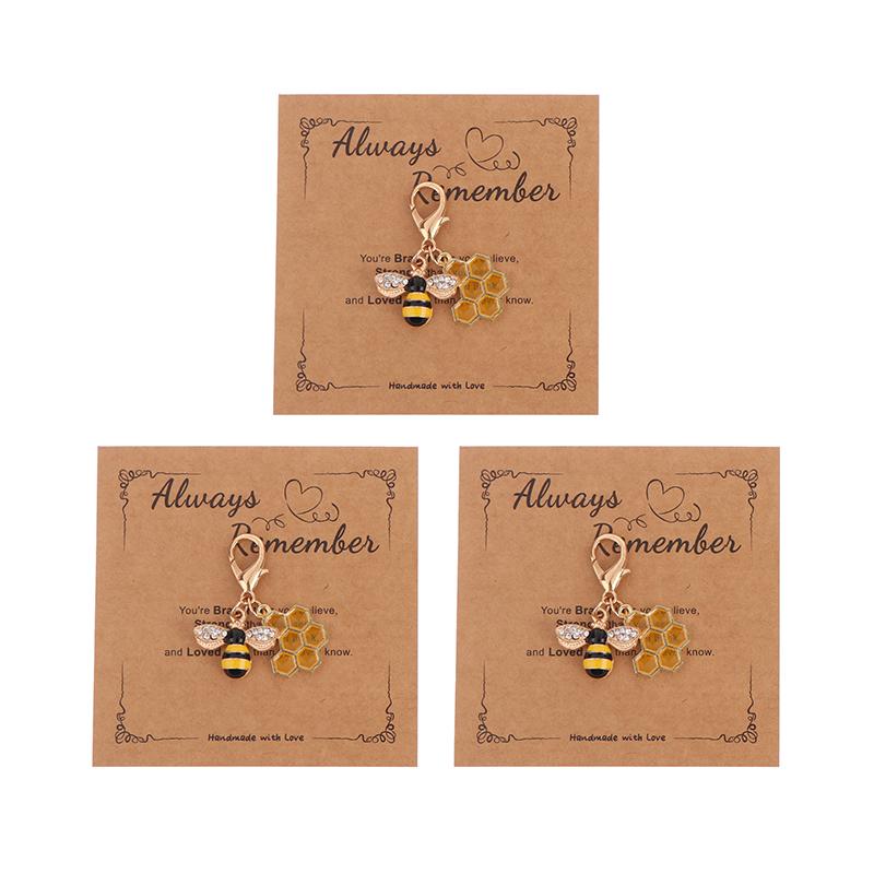 1/3Pcs Cute Bee Honeycomb Honeypot Keychains Gifts For Women Men Handbag Accessorie Jewelry
