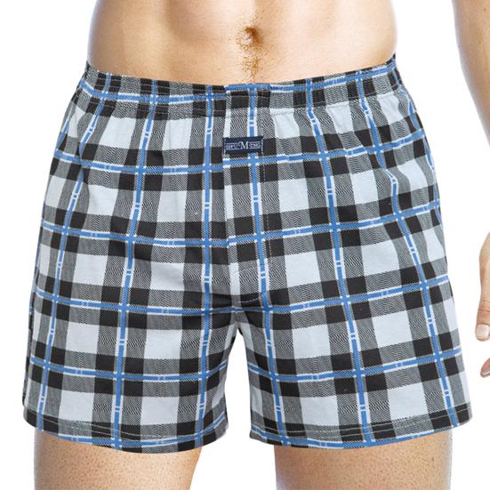 Men Panties Plaid Mid Waist Close Fit Stretch Hidden Button Super Soft Underpants