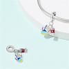 New S925 Silver Color Eggshell Painter's Palette Artist Charms Beads Fit  S925 Original Bracelets DIY Jewelry Birthday Gift