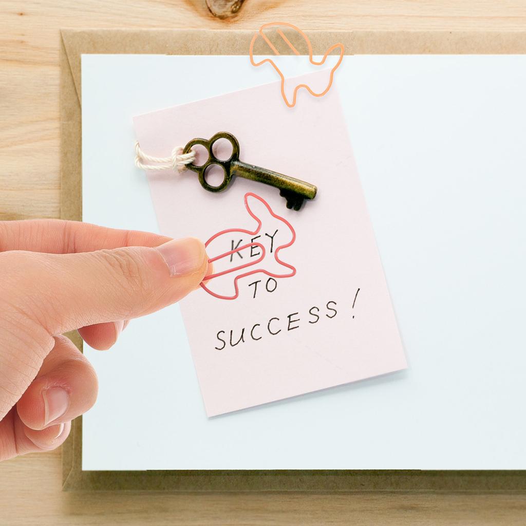50pcs Lovely Rabbit Shaped Stationery Clips Paper Stationery Clips Creative Note Paper Pin Stationery Clip For Bookmarks Office