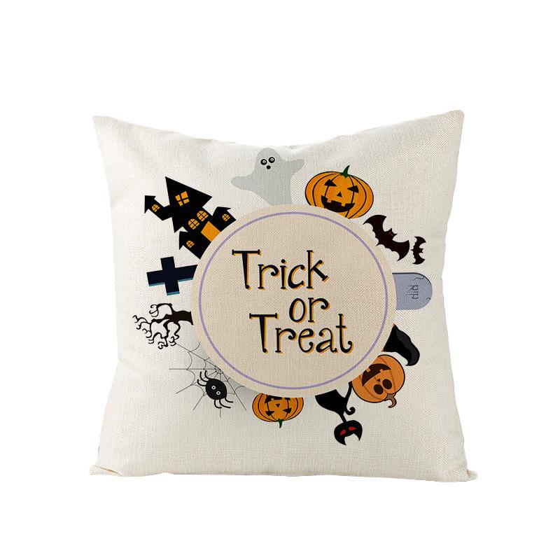 Neue Halloween Polyester Kissenbezug Zuhause Zuhause Schlafzimmer Sofa Kissen Lendenkissenbezug