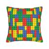 Classic Red Green Blue Yellow Building Blocks Bricks Pillow Case Comfy Pillow Cover Funny Pillowcases For Living Room Sofa