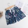 Women's Summer Cotton Silk Drapey Floral Shorts with Elastic Waist