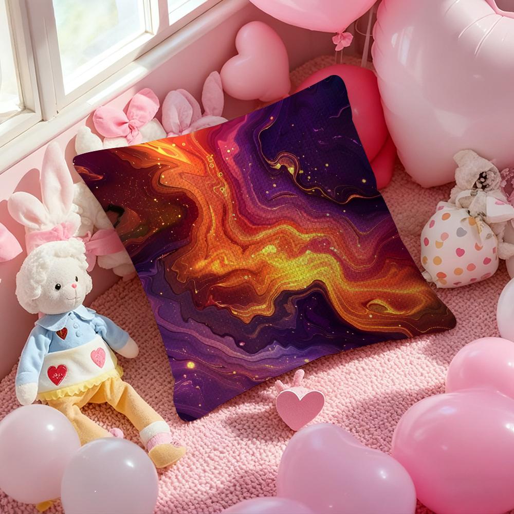 Cyberpunk Gradient Tone Pillow Case Antidustmite Pillowcase Invisible Zipper Silky Short Plush Sofa Cushion Cover