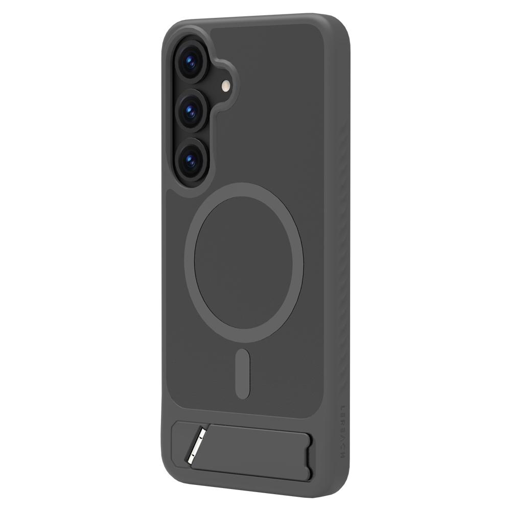 

LEREACH Le-Chic Series For Samsung Galaxy S25+/S24+ Case Compatible with MagSafe Kickstand TPU+PC Phone Cover Grey