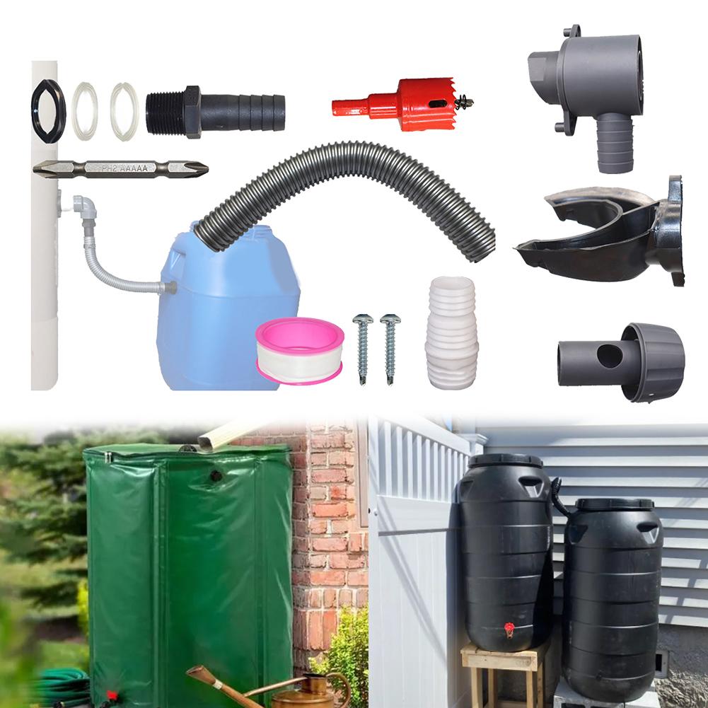 

Gutter System Rainwater Collector Gray And White Sustainable Water Management Solution Landscaping Tools Easy Installation China Mainland